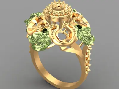 Cocktail Diamonds Ring 3D print model