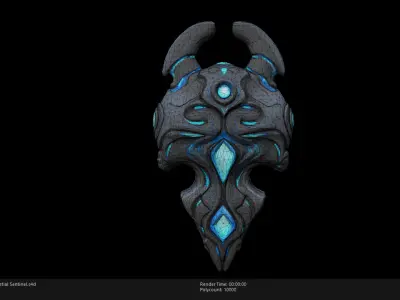 Low Poly Stylized Celestial Sentinel Low-poly 3D model