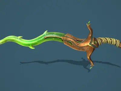 Snake sword Low-poly 3D model