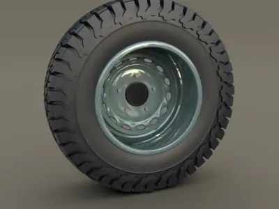 Offroad Steel Wheel AT 3D model