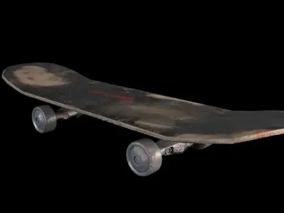 Old Skateboard Low-poly 3D model Low-poly 3D model