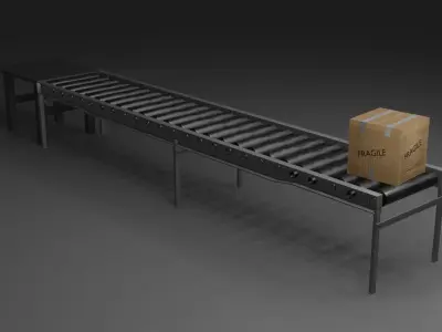Industrial Conveyor Roller 3D model