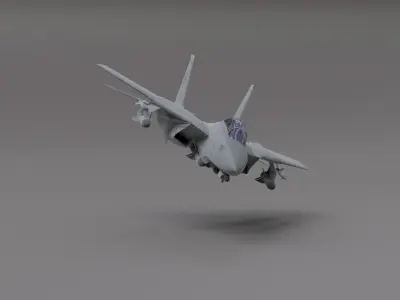 F-14 Fighter Jet Low-poly 3D model