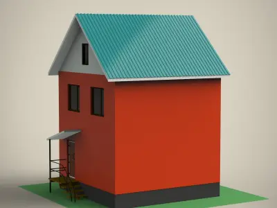 House Low-poly 3D model 3