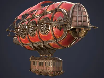 Airship Steampunk Rhinoceros 3D model