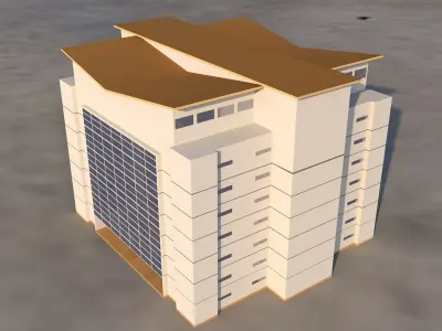 8-Storey Office Block 3D Model Low-poly 3D model
