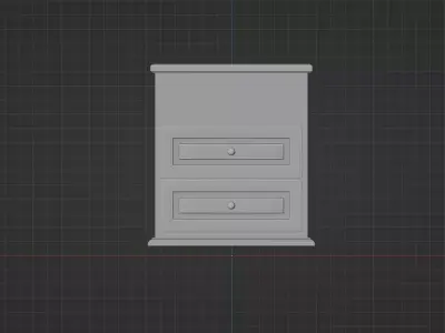 Vintage Tv Stand With Shelves 3D model