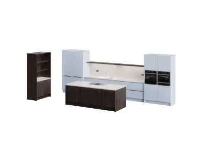 Full Kitchen Set 05 Free low-poly 3D model