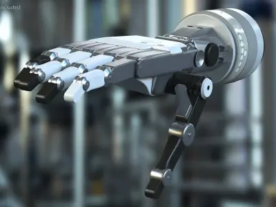 Rigged Mechanical Hands Collection 2 3D model