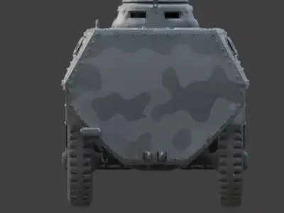 WWII Armored Recon Vehicle 3D  Low-poly 3D model