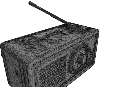 Weathered Vintage Wooden Radio Low-poly 3D model
