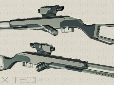 Sci-fi Gun VALKYR Free low-poly 3D model