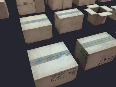 Carton Box Low-poly 3D model