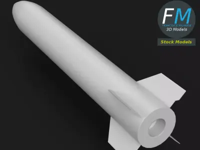 Stylized strategic nuclear bomb 3D model