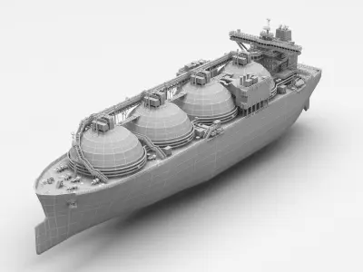 LNG Gas Carrier Low-poly Low-poly 3D model