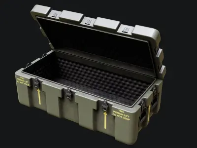 Low Poly PBR Military Crate 3 Low-poly 3D model