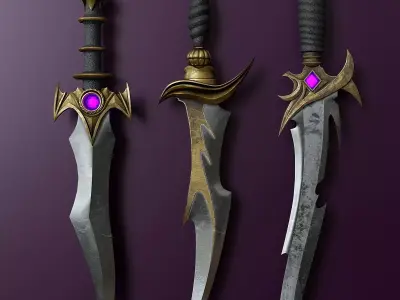 Fantasy Dagger Set 33 3D model