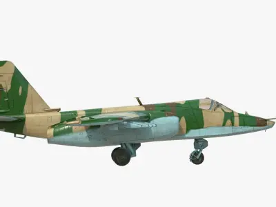 4K Textures with 2 Colors Su-25 Frogfoot  Low-poly 3D model