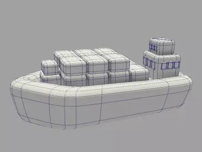 Stylized Cargo Ship Cartoon Ship Maritime  Low-poly 3D model