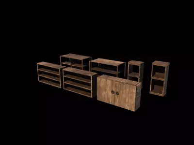 Medieval furniture set  3D model