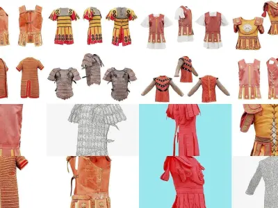 24 Military Costumes 3D Model Pack