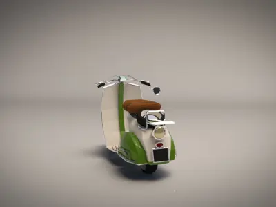 Low Poly Cartoon Vespa Scooter Low-poly 3D model