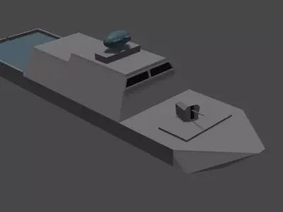 Low-poly military boat Free low-poly 3D model