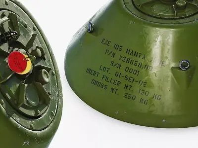 Manta MN-103 Underwater Naval Mine Green 3D model
