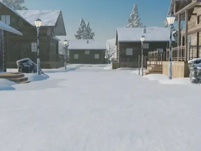 Snowy Village 3D model purchase