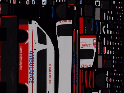 Manila Ambulance Van  3D Model Low-poly 3D model