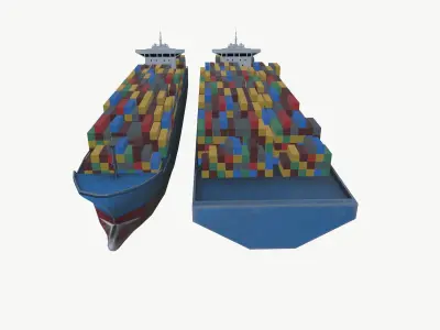 Cargo Ships Low-poly 3D model