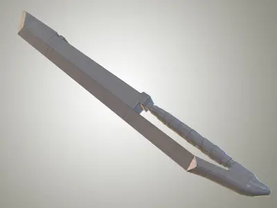 PBR Lowpoly Fantasy Sword Low-poly 3D model