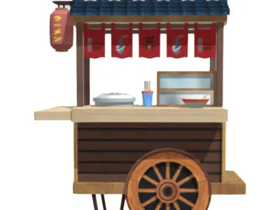 Kedai Ramen Low-poly 3D model