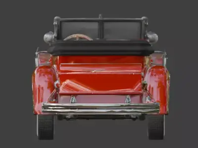 Vintage 1920s Ruby Red Luxury Phaeton 3D Model Low-poly 3D model