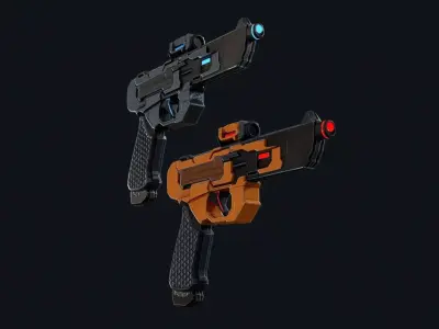 Cyber Cop Pistol Low-poly 3D model