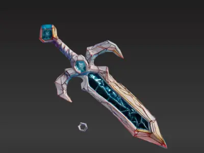 Low-Poly Fantasy Sword Free 3D model