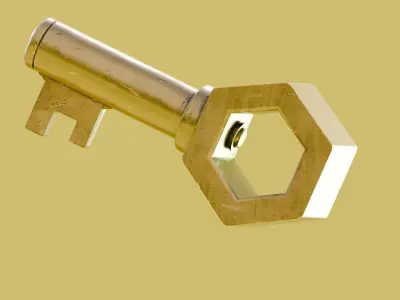 Low poly - Stylized Game Items - Key Low-poly 3D model