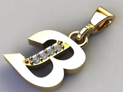 simple diamond necklace letter  -29 part -3d supported ready 3D print model