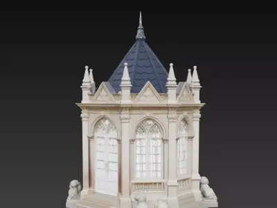 Gothic Pavilion Gazebo Architecture 3D Model STL 3D print model