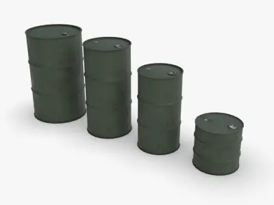 Army chemical barrels Low-poly 3D model