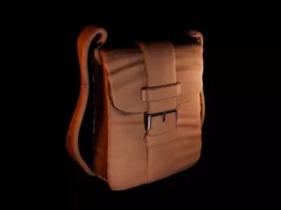 Low-Poly Leather Crossbody Bag Low-poly 3D model