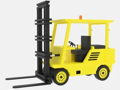 Cartoon Forklift Low-poly 3D model