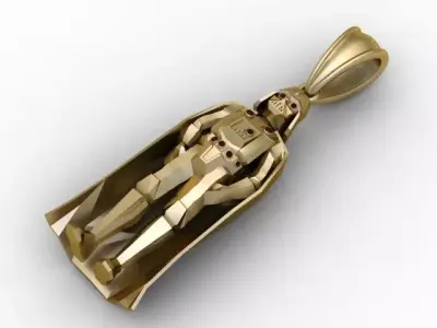 Sci-Fi Dark Warrior Pendant 3D Printable Model 3D print model