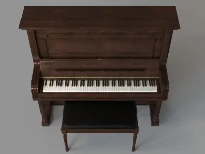 Vintage Steinway and Sons Piano Dark Brown 3D model