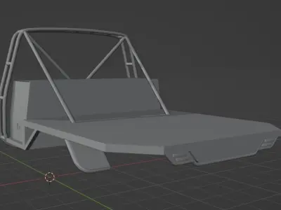 Low Poly Nissian GQ Patrol Flamin Tray 4x4 Truck Low-poly 3D model