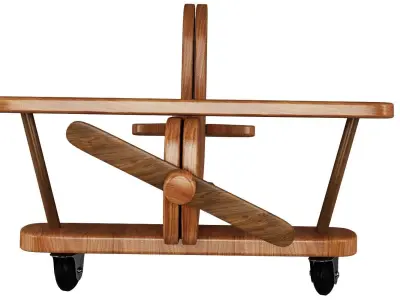 wooden toy airplane 3D model