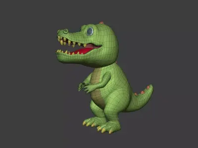 Cartoon Animal Characters - Crocodile Mascot - Dragon - Dinosaur Low-poly 3D model