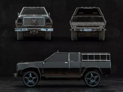 Armored Off-Road Pickup Truck 3D model