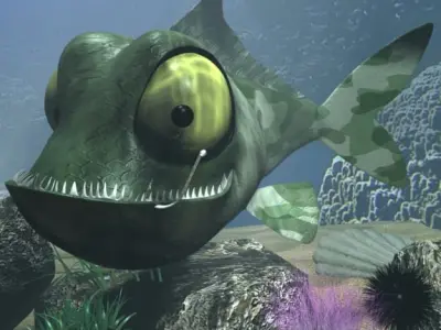 Veteran Fish RIGGED Low-poly 3D model
