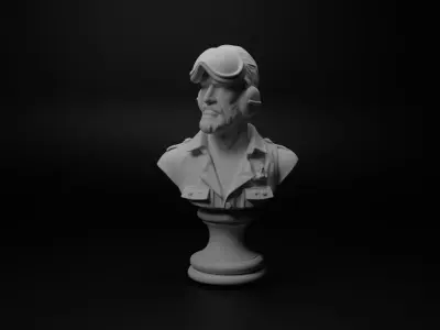 Air Force Pilot Bust Chess 3D print model buy